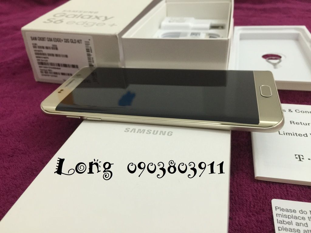 xách tay về duy nhất 1 cây Galaxy S6 Edge Plus 32gb T-Mobile - màu gold - full box - 99% đẹp cực kỳ - 6