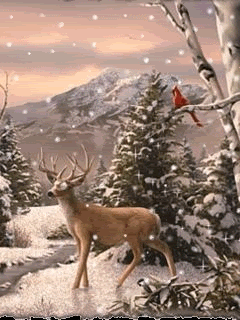 Deer in snow photo: Christmas Snow deer16.gif