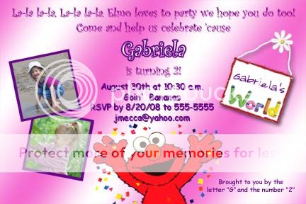 Custom Abby Cadabby & Elmo Birthday Invitations cards  