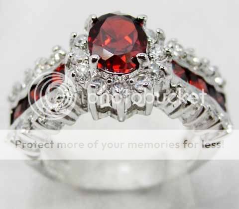 Jewelry Bland new ruby ladys 10KT white Gold Filled Ring #8  